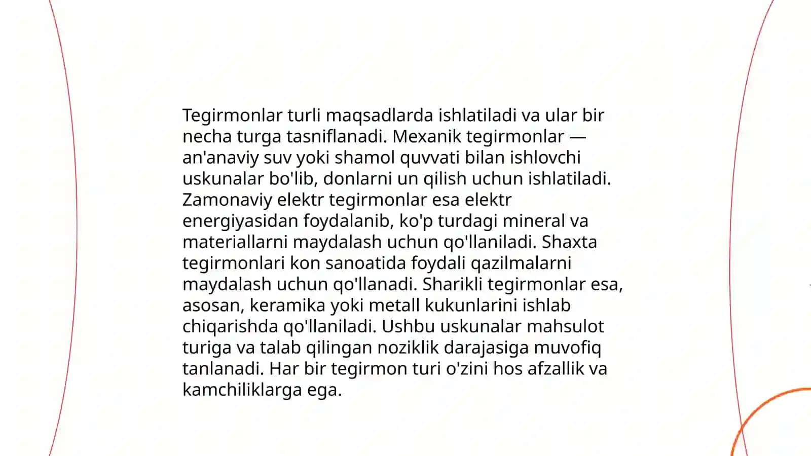 Tegirmonlarning turi va texnik tavsilotlari 3