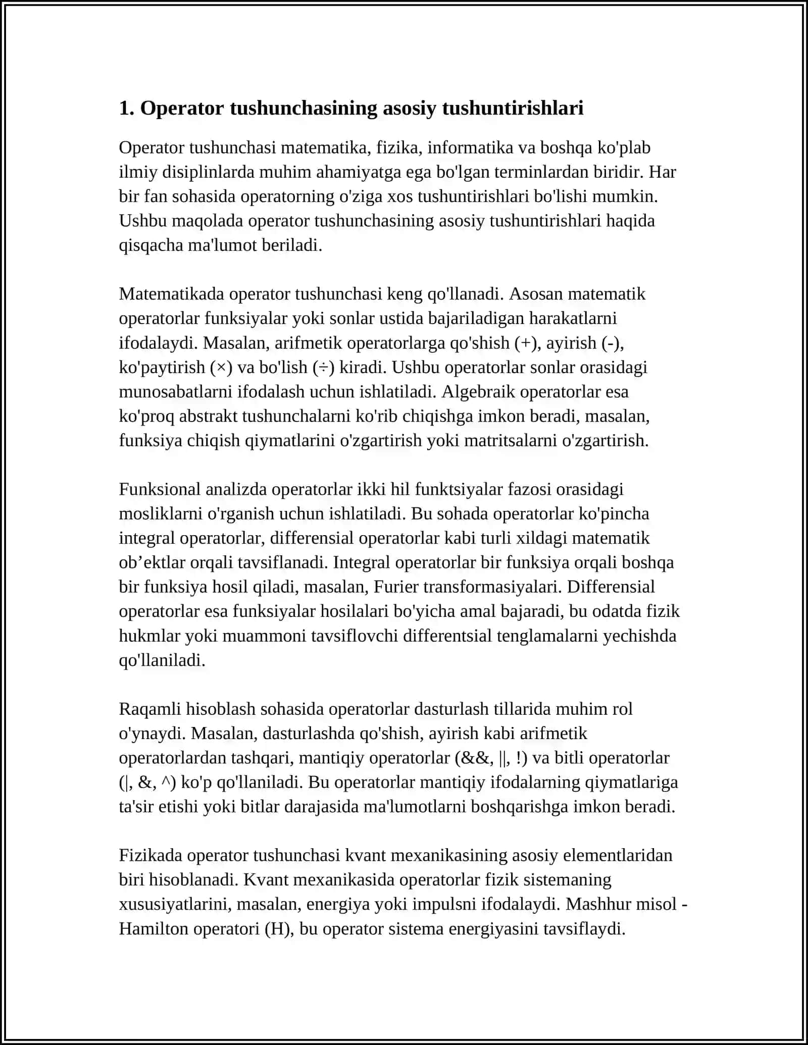 OPERATOR TUSHUNCHASI 3