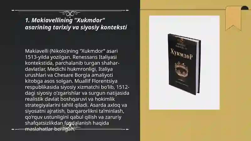 Makiavellining “Xukmdor” asari 3