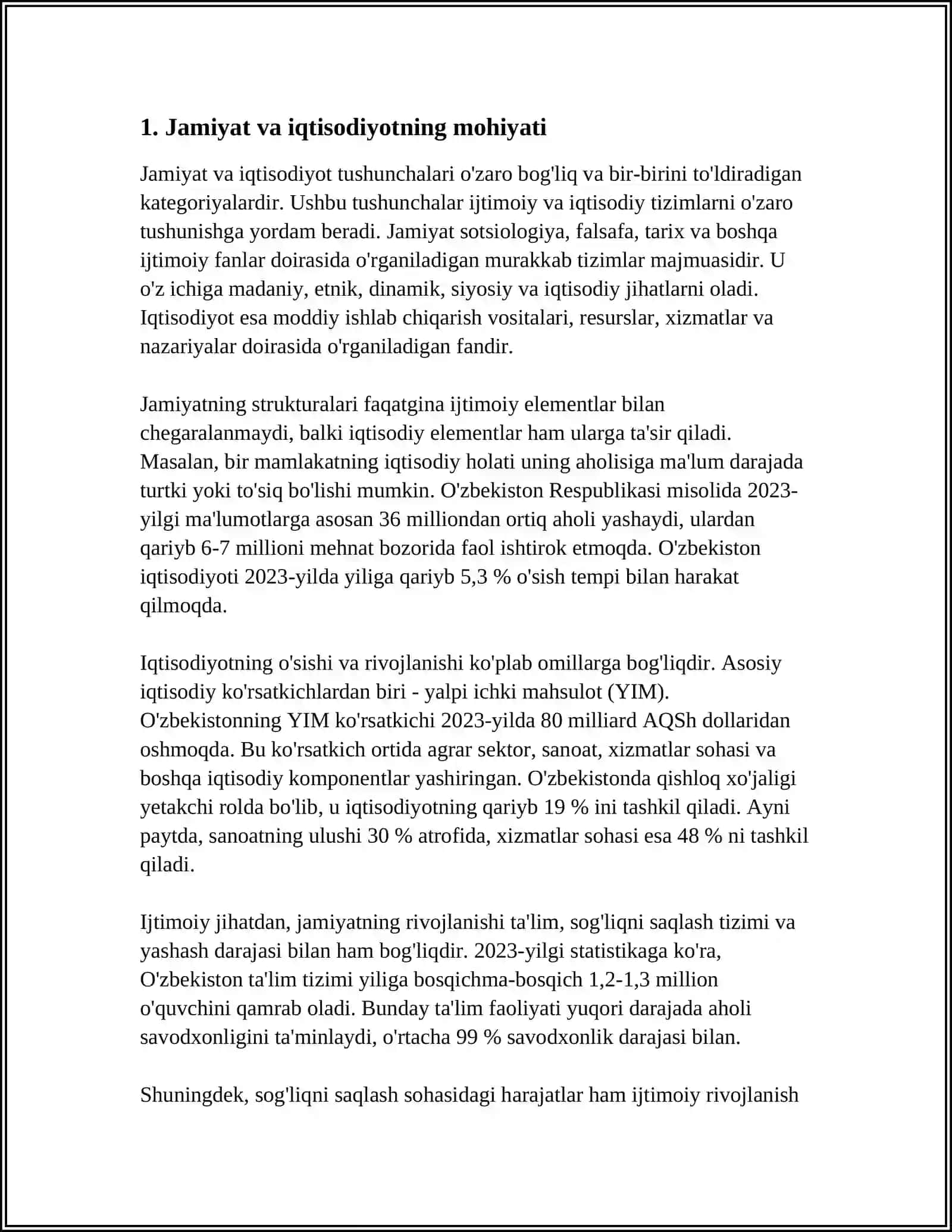 Jamiyat va iqtisodiyot tushunchalari 3