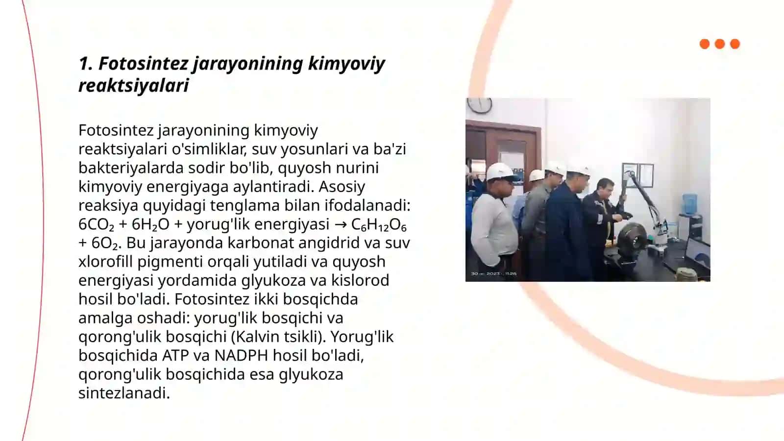 Fotosintezni o'rganishda olib borilgan ishlar 3