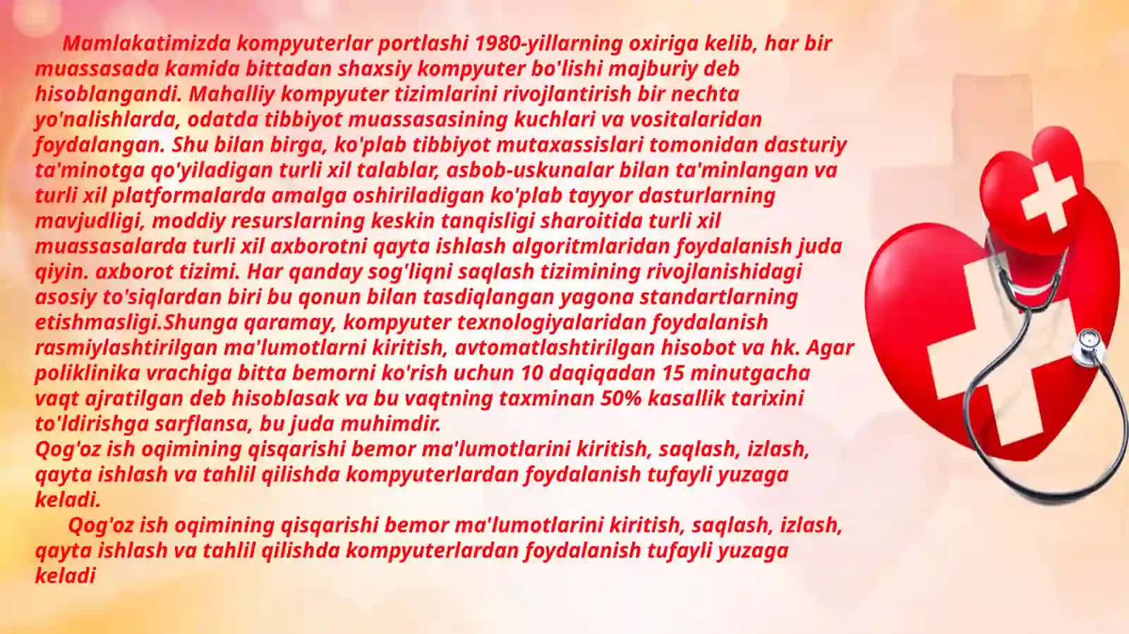 "BEMOR’’ AXBOROT TIZMIDAN FOYDALANISH 3