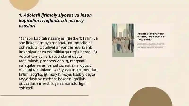 Adolatli ijtimoiy siyosat va inson kapitalini rivojlantirish 3