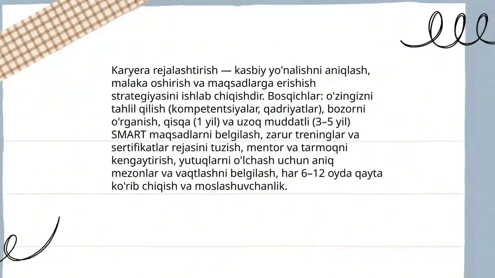 Karyera rejalashtirish va kasbiy maqsadlarni belgilash 3