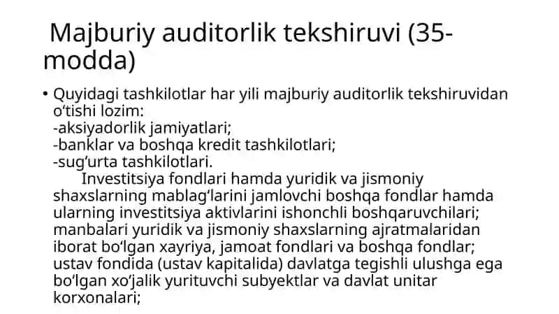 Auditorlik tekshiruvi turlari va shakllari 3