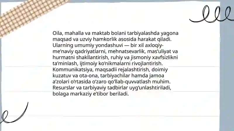 Bola tarbiyasida oila,mahalla va maktab hamkorligi 3