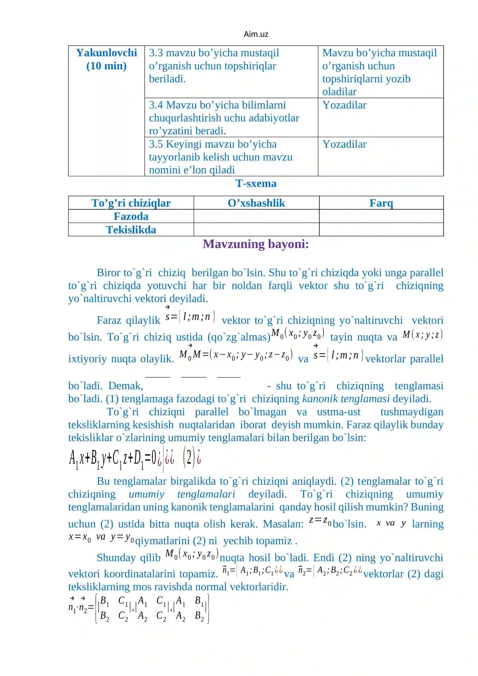 Ma’ruza mashg’ulotining texnologiyasi 3