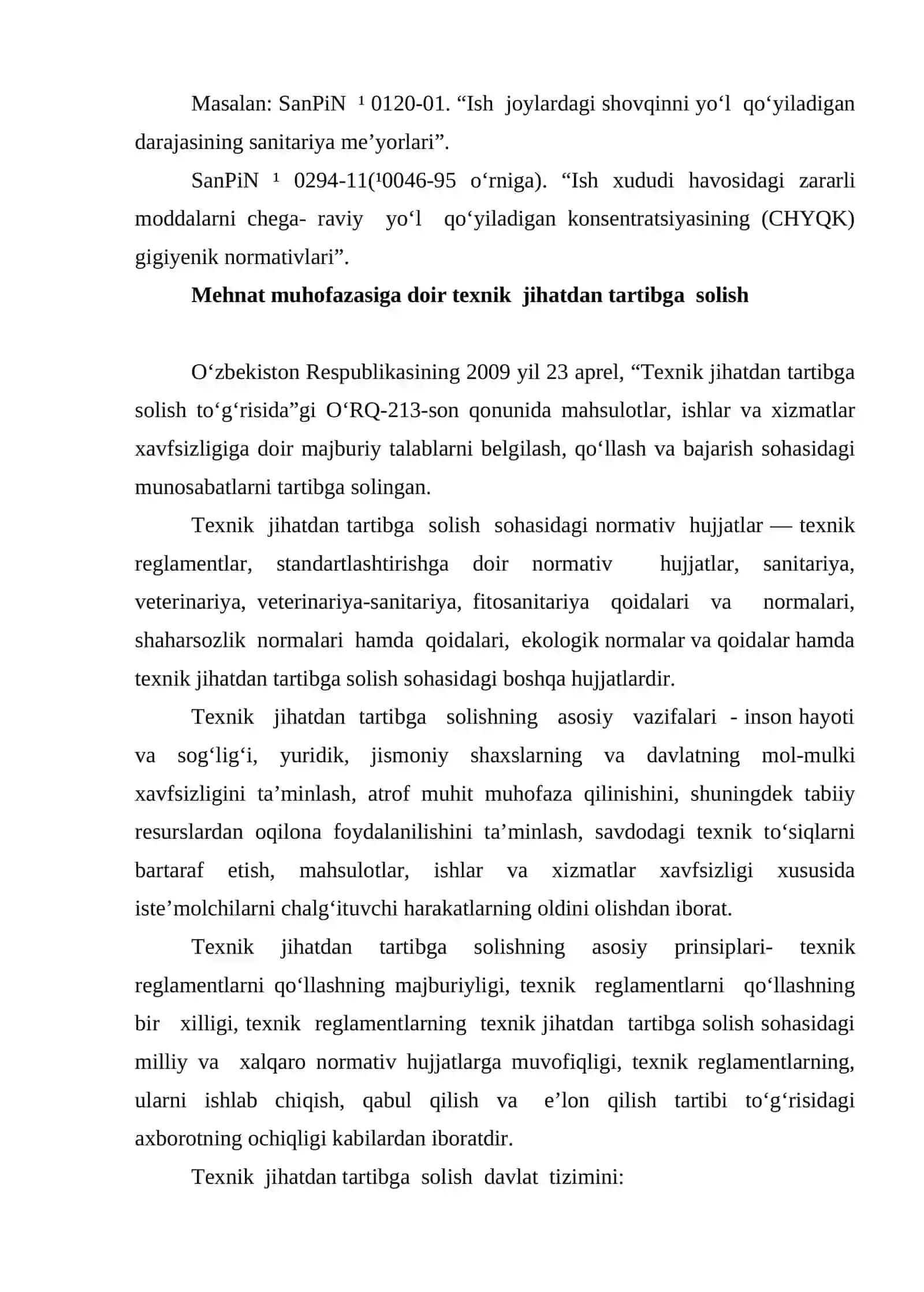 Mehnat xavfsizligi bo‘yicha Davlat standartlar tartibi 3