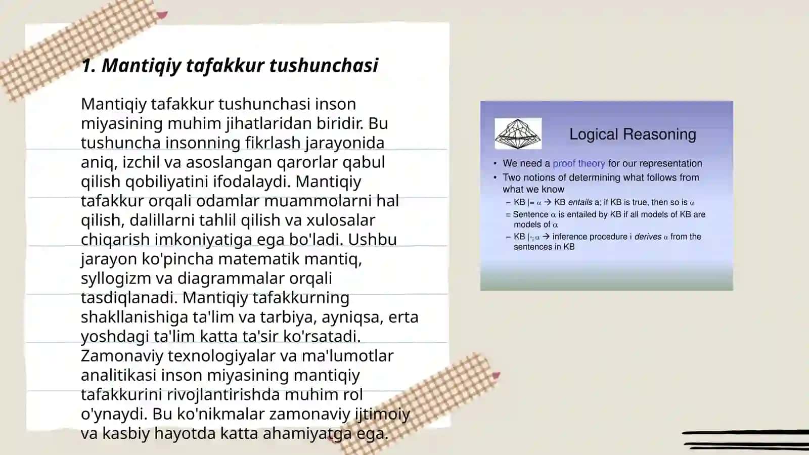 Mantiqiy fikrlashga oid muammoni yechish 3