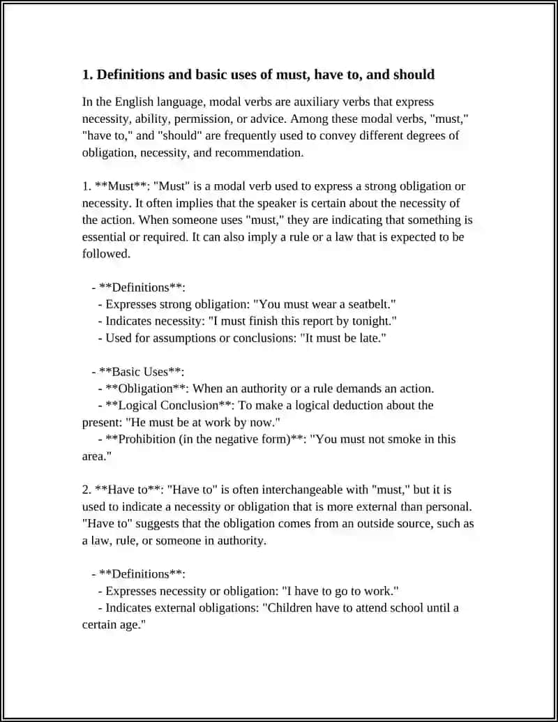 MODAL VERBS: HAVE TO, MUST, SHOULD 3