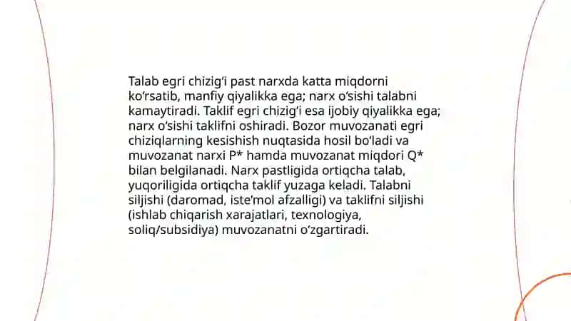 Bozor muvozanati va unga ta’sir etuvchi omillar 3
