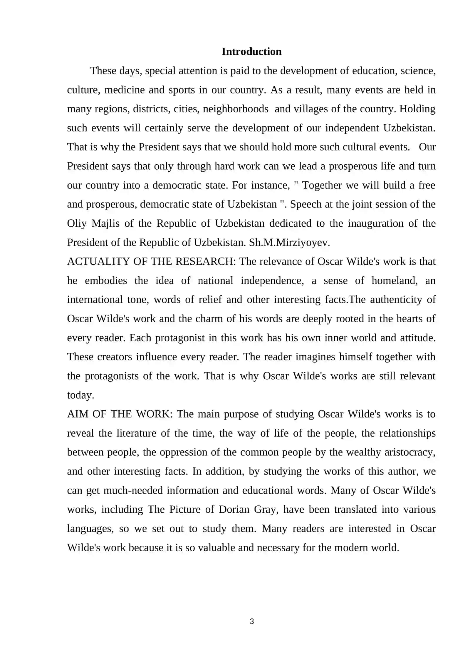 Course Work: Aestheticism of Oscar Wilde in the Novel "The Picture of Dorian Gray" 3