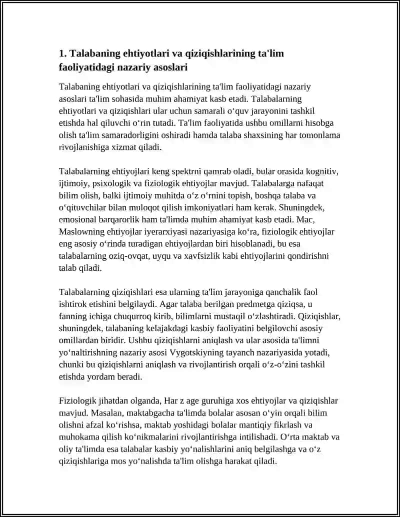TALABANING TALIM FAOLIYATIDA EHTIYOTLAR VA QIZIQISHLAR - FAOLLIKNING MANBAI SIFATIDA 3