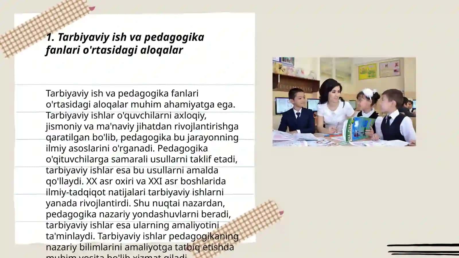 Tarbiyaviy ish metodikasining boshqa fanlar bilan o'zaro aloqasi 3
