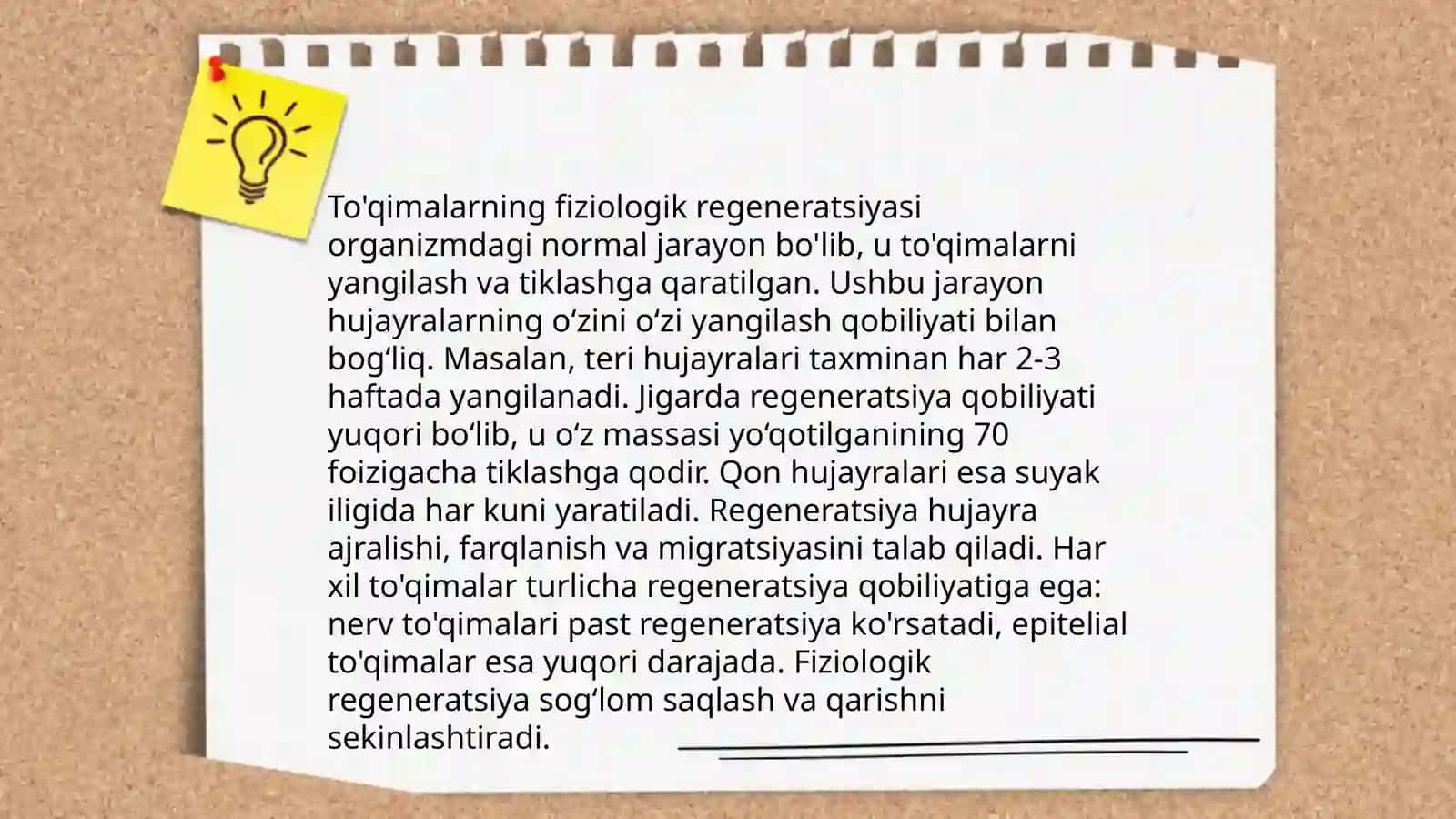 To‘qimalarning fiziologik va reparativ regeneratsiyasi 3
