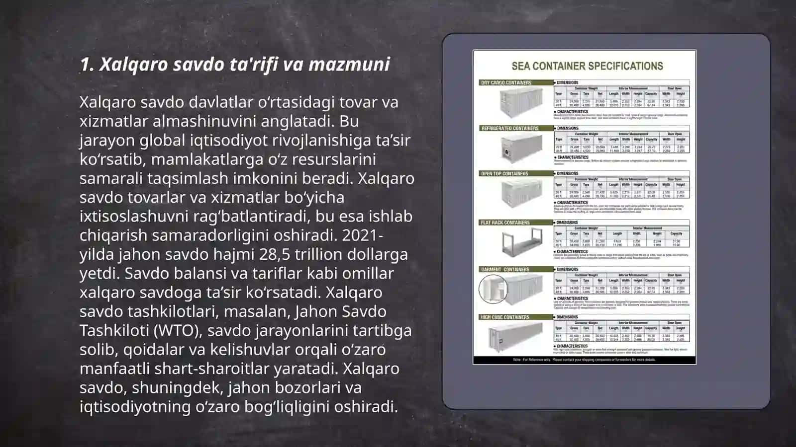 Xalqaro savdoning mazmuni, tuzilishi va xususiyatlari 3