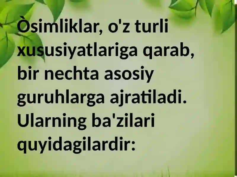 Òsimlik turkumlari va ularning tabiiy joylashishlari 3
