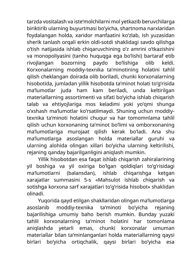 KORXONANING MODDIY RESURSLAR BILAN TA’MINLANGANLILIGI VA ULARDAN FAYDALANISH SAMARADORLIGINING TAHLILI 3