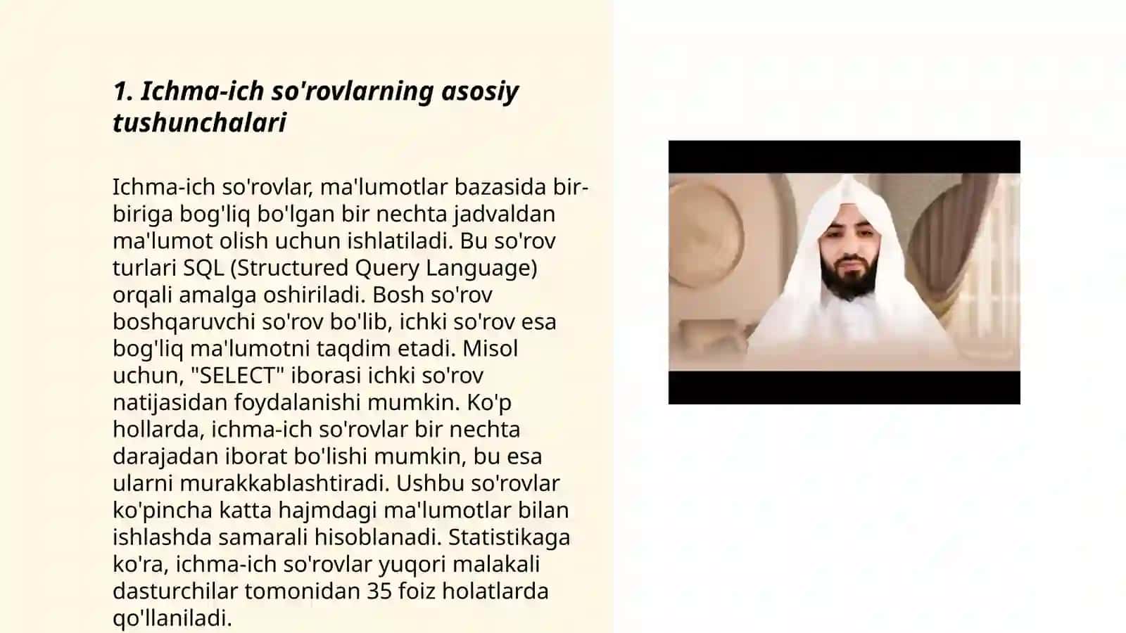 Ichma-ich so'rovlar yaratish 3