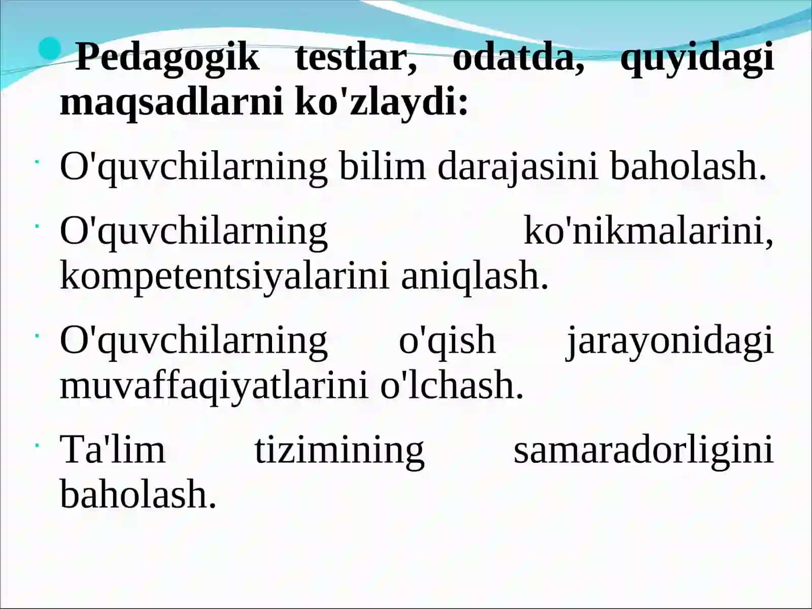 Pedagogik testlar 3