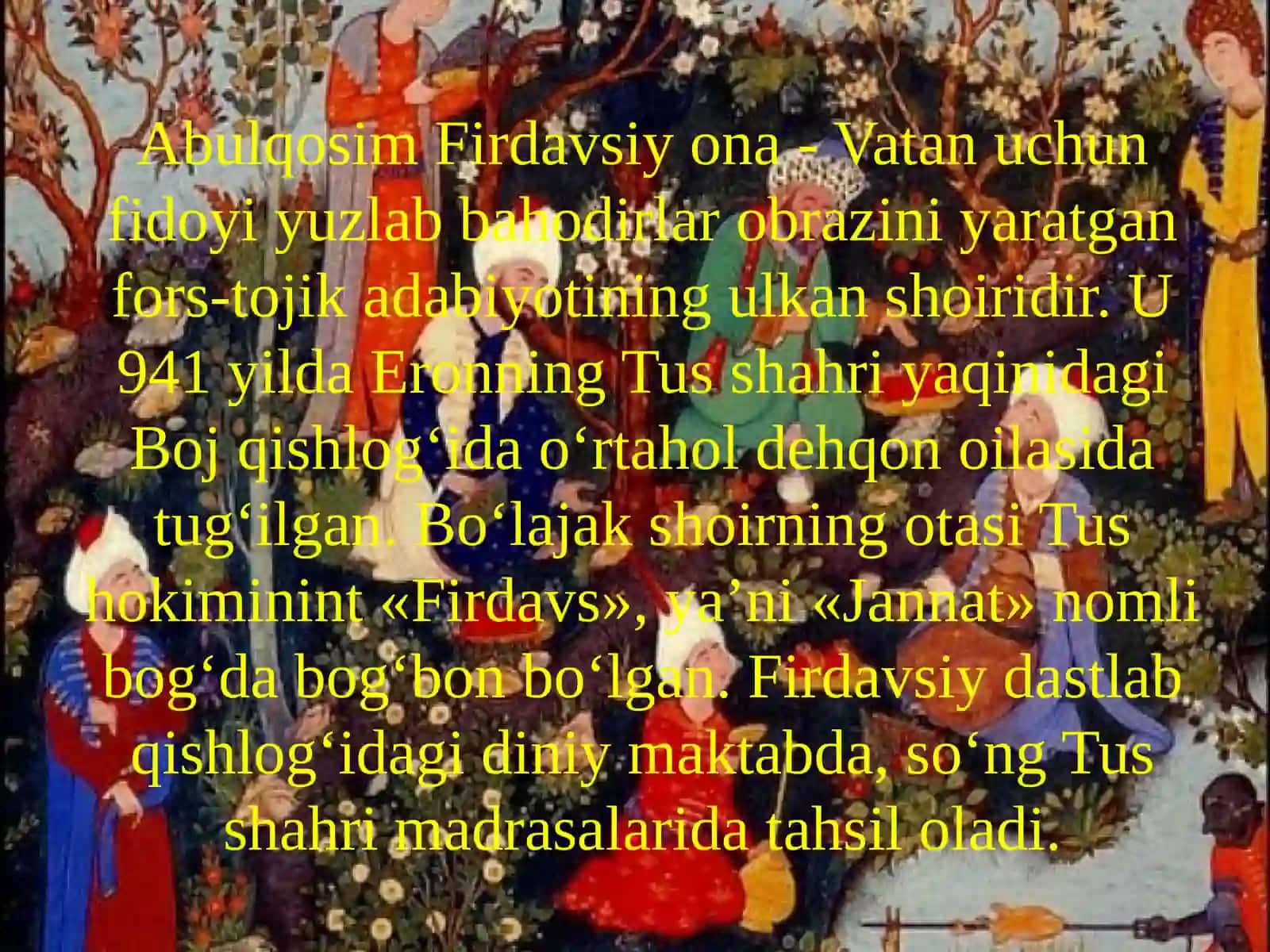 Firdavsiyning "Shohnoma" asari 3