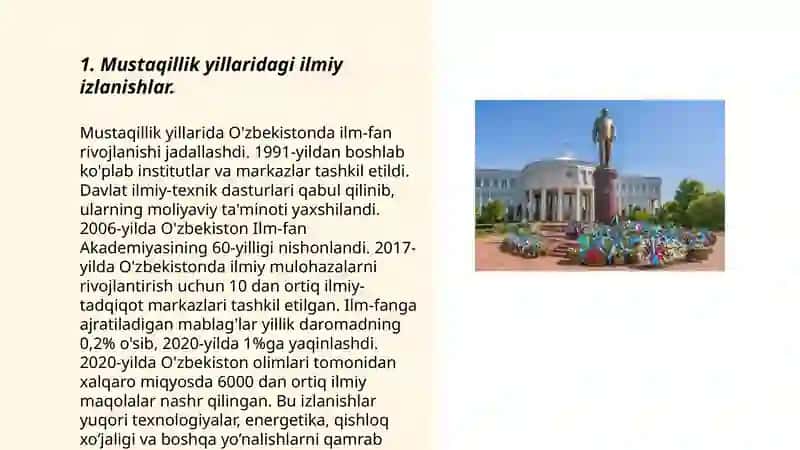 Mustaqillik yillarida ilm-fan taraqqiyoti 3