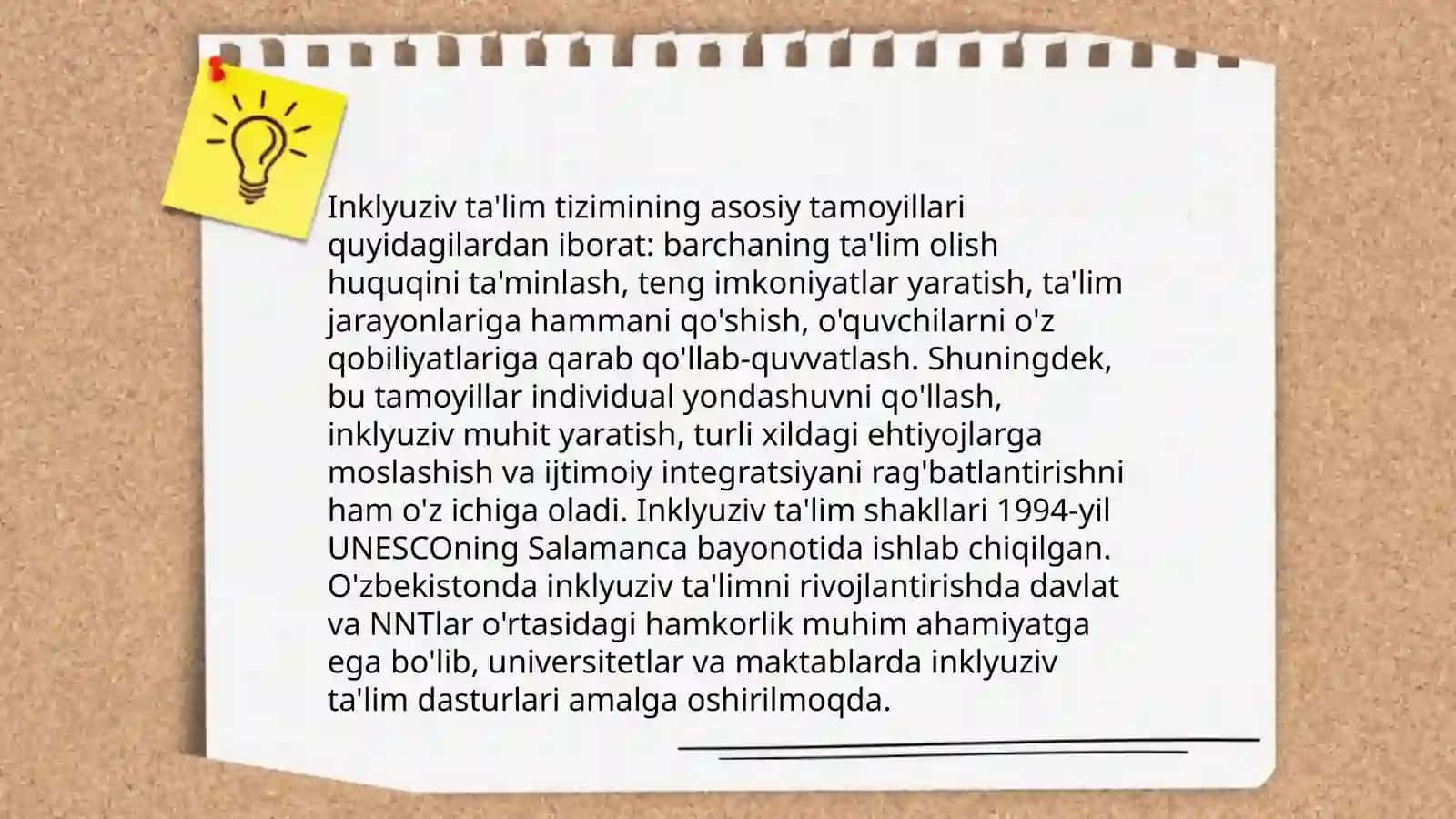 Inklyuziv ta'limni amalga oshirish jarayoni alohida ta'lim ehtiyojlari bo'lgan bolaning shaxsini rivojlanishining xususiyatlari 3