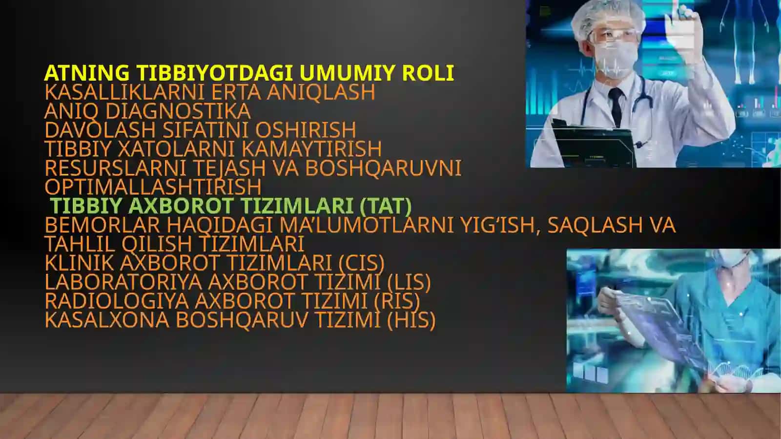 Tibbiyotda axborot texnologiyalarining o‘rni va ahamiyati 3