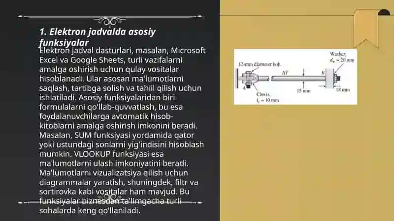 Elektron jadvalda funktsiyalar ustalari 3