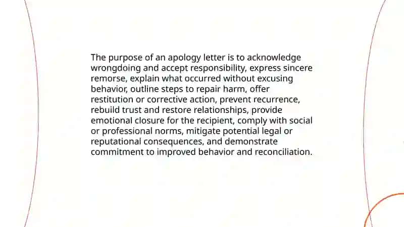 Information about an apology letter 3