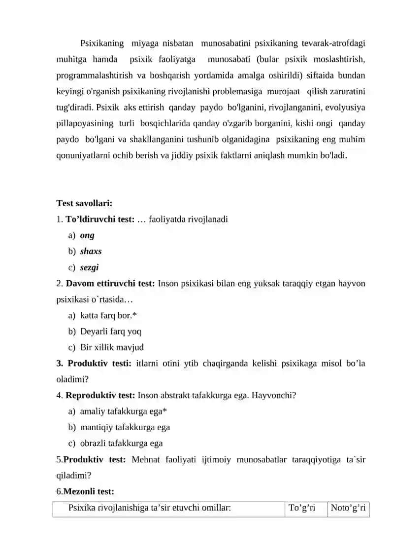 Odam psixikasining ijtimoiy tabiati 3