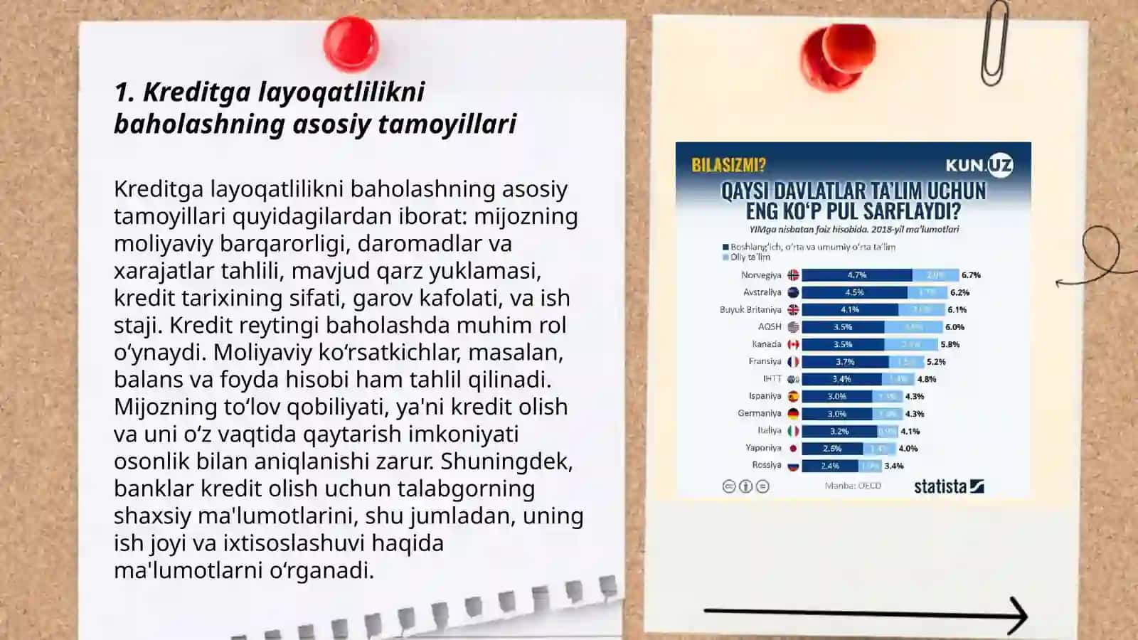 Rivojlangan mamlakatlarda mijozni kreditga layoqatligini baholash usullari 3