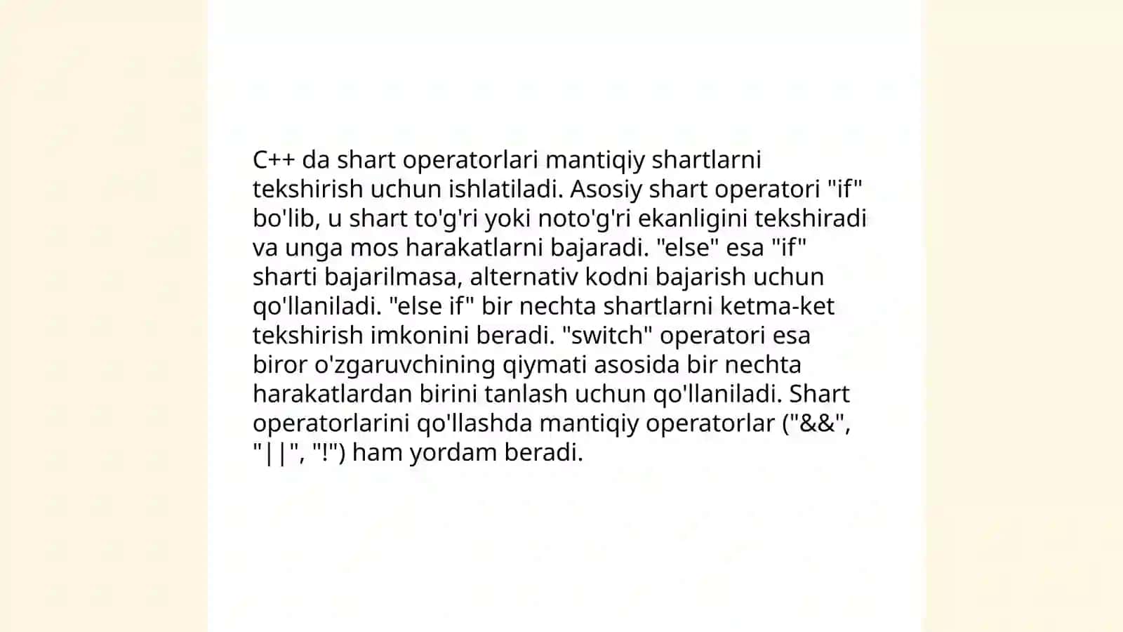C++ da shart operatorlari 3