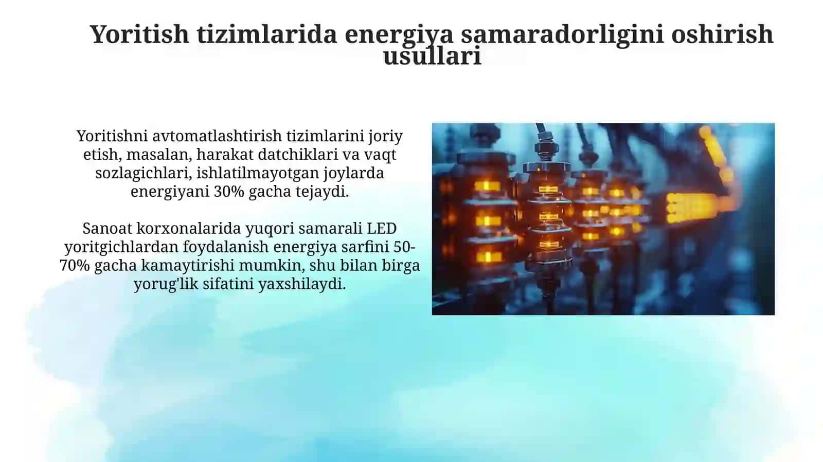Sanoat korxonalarida yoritish elektr ta'minoti 3