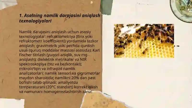 Asalarichilik mahsulotining sifatini tekshirish texnologiyasi 3