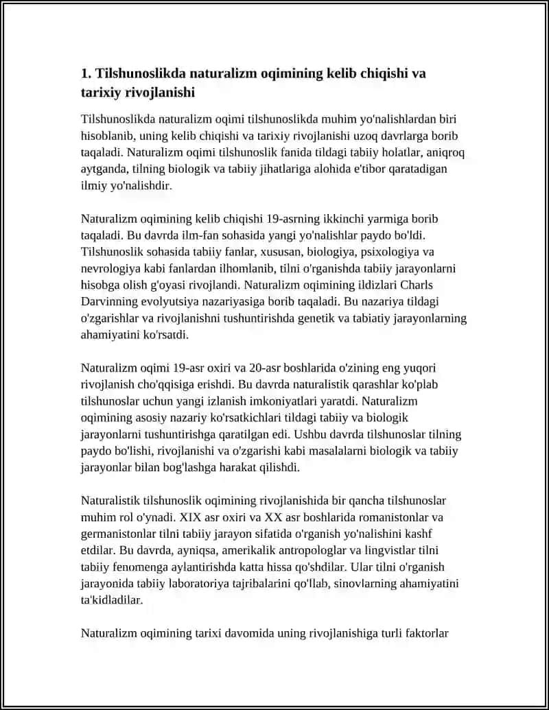 TILSHUNOSLIKDA NATURALIZM OQIMI 3