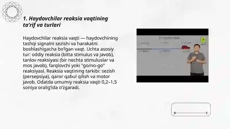 Haydovchilar reaksia vaqtini aniqlash 3