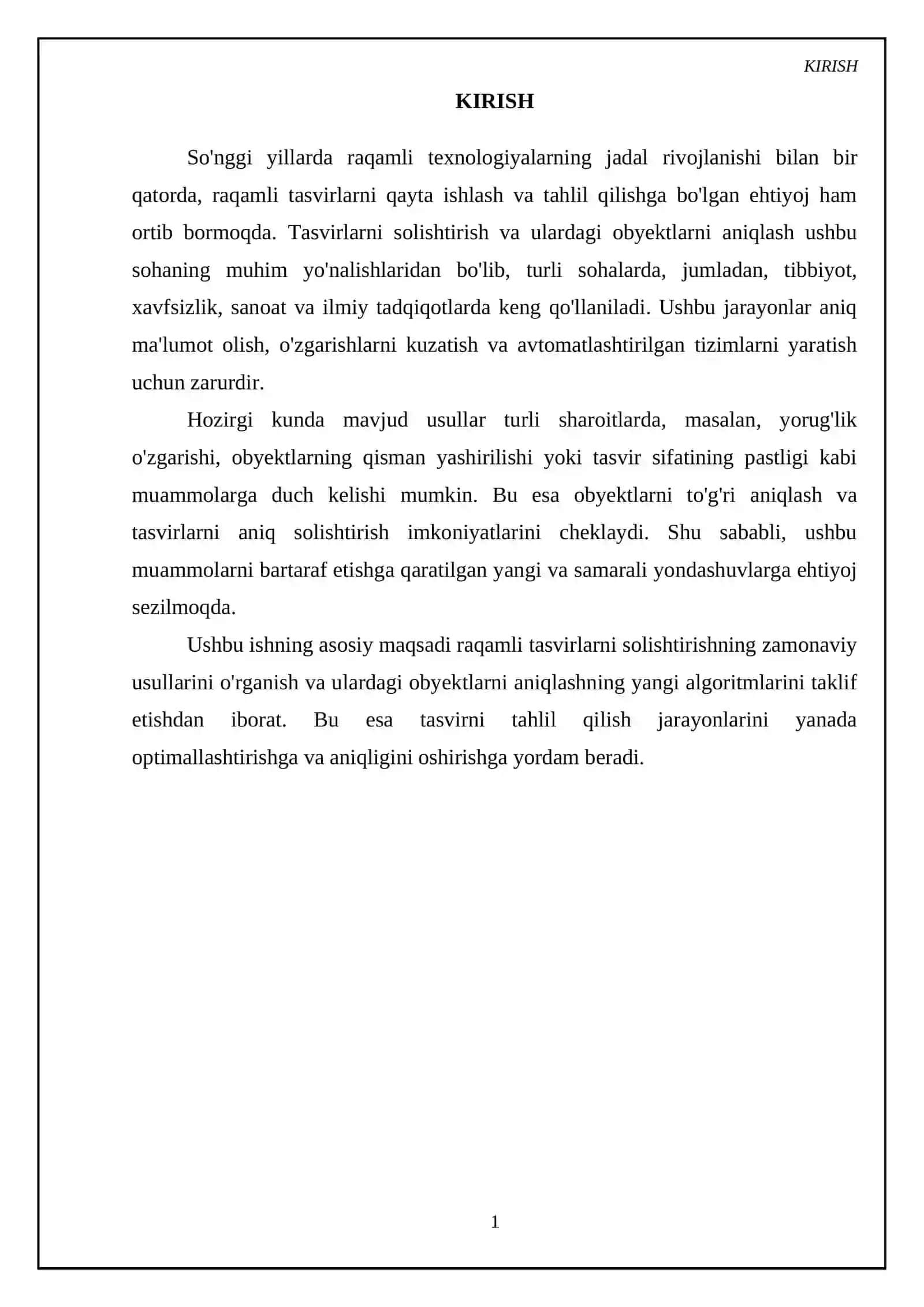 Raqamli tasvirlarni solishtirish va ulardagi obyektlarni aniqlash 3