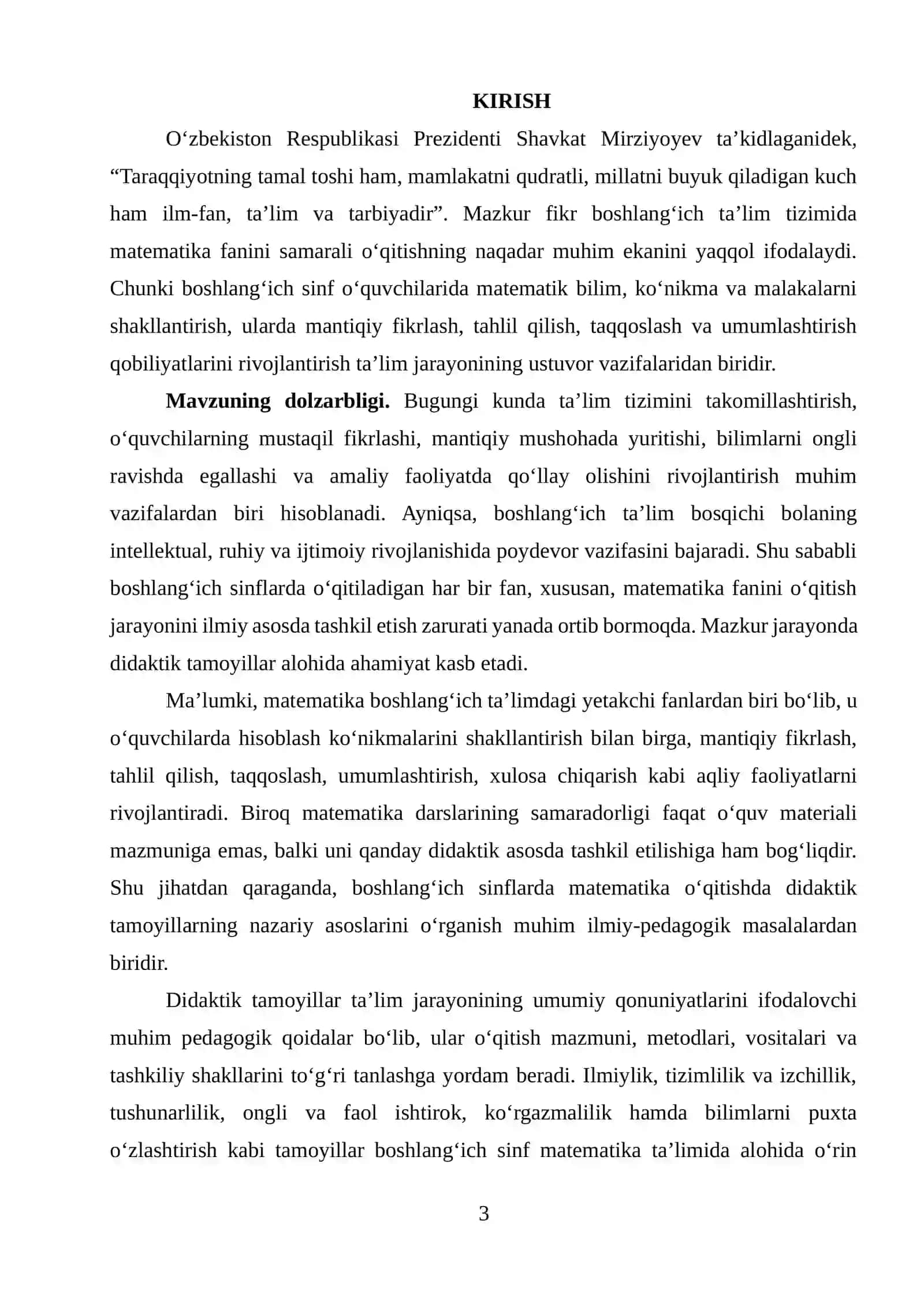 Boshlang‘ich sinflarda matematika o‘qitishda didaktik tamoyillarning nazariy va pedagogik-psixologik asoslari 3