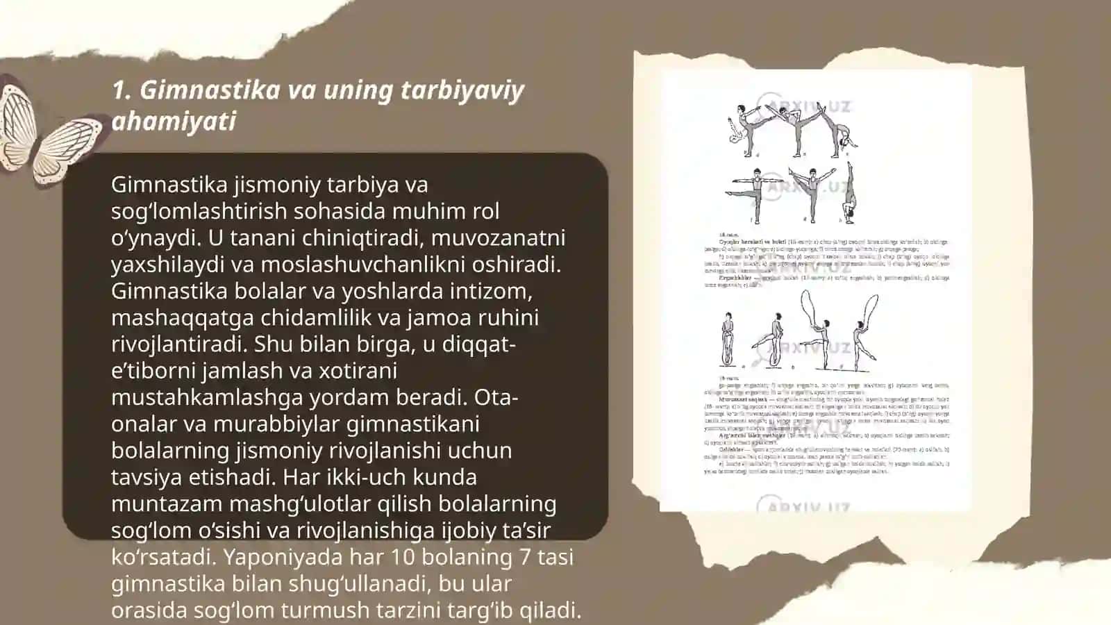 Gimnastikaning tarbiyaviy va sogʻlomlashtiryvchi turlari Abdumalik 3