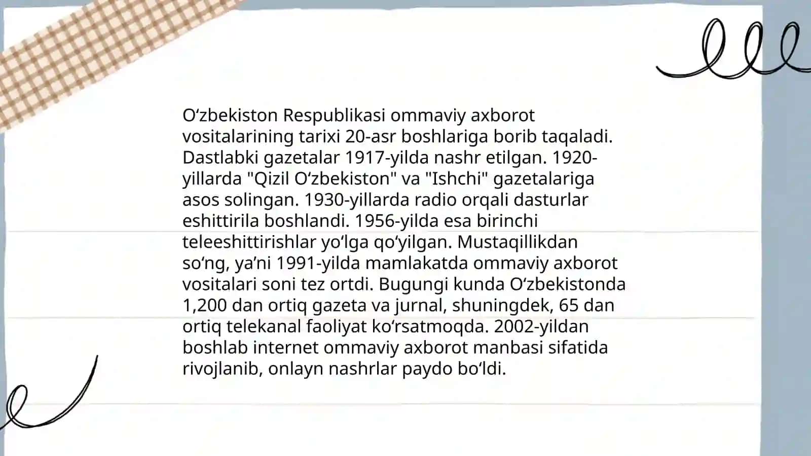 O'zbekiston Respublikasida ommaviy axborot vositalarining faoliyati 3