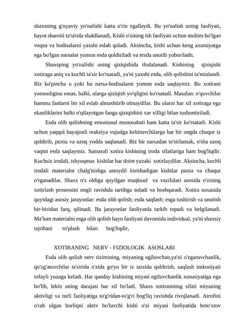 Ixtiyorsiz xotirada faoliyatning oʻrni 3