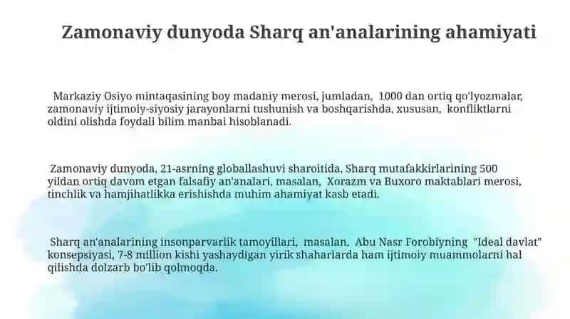 Sharq donishmadlari va mutafakkirlarining ijodiy merosida, muomala madaniyatiga qo‘yilgan talablar 3