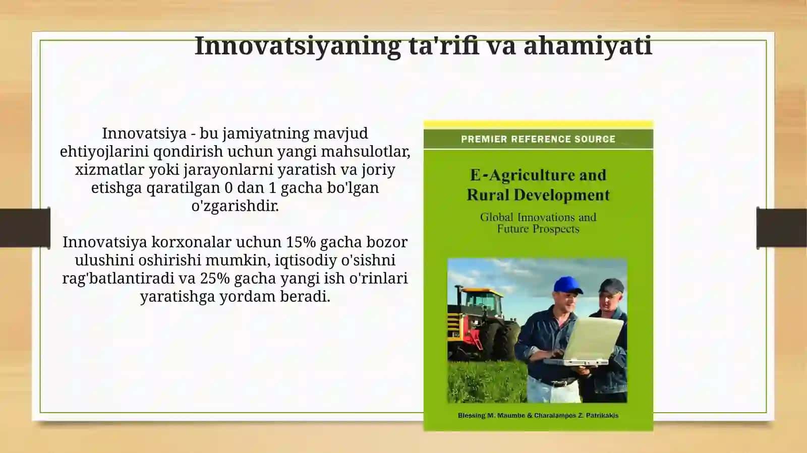 Innovatsiya va uning rivojlanishi istiqbollari 3