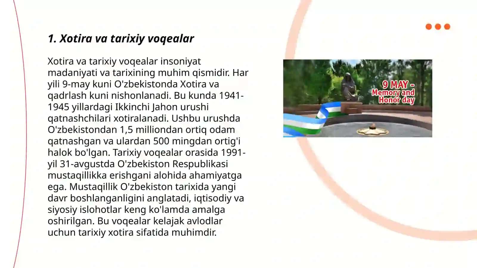 Xotira va tarixiy voqealar 3