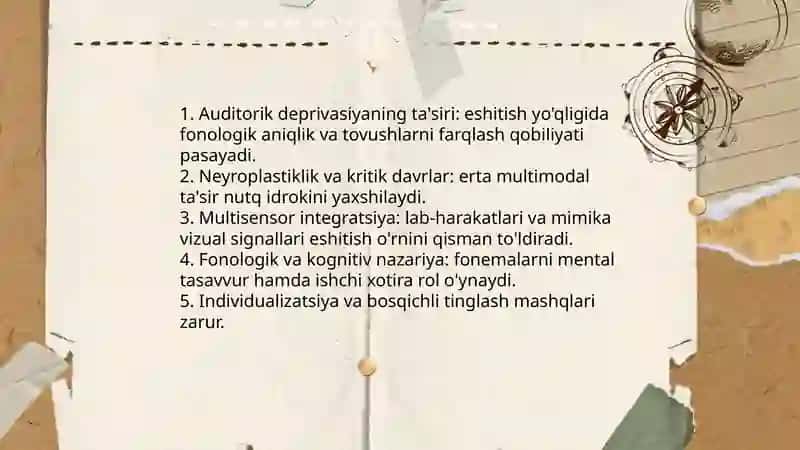 Sinfdan tashqari ishlarda kar bolalarni og'zaki nutqni idrok etishni o'ziga xosligini o'rgatish 3