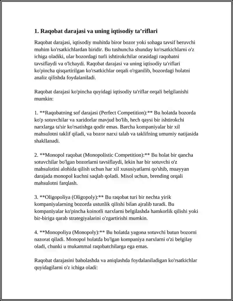 RAQOBAT DARAJASI KORSATGICHLARI VA ULARNI ANIQLOVCHI OMILLAR 3