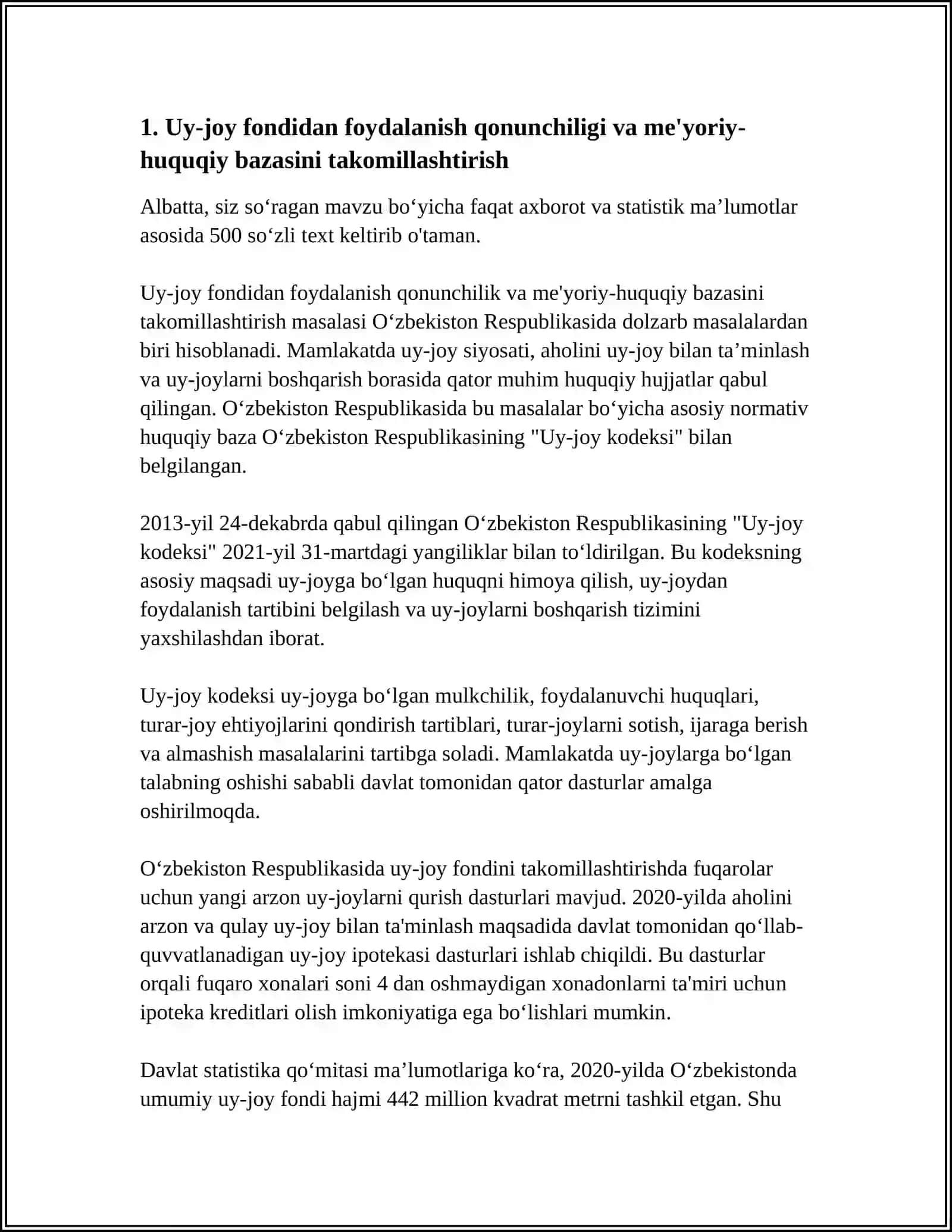 UY JOY FONDIDAN FOYDALANISH TIZIMINI TAKOMILLASHTIRISH 3