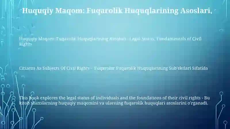 Fuqarolar Fuqarolik Huquqining Subyekti Sifatida 3