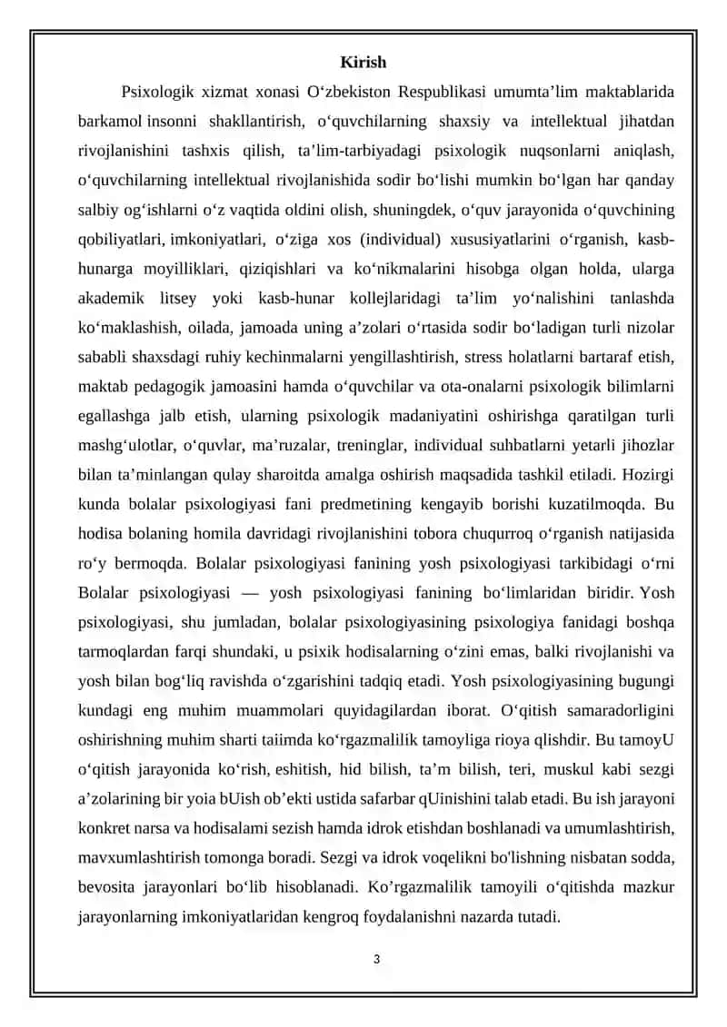 Ta’lim muassalaridagi psixologik xizmat xonalarini jihozlashga qo’yiladigan talablar 3